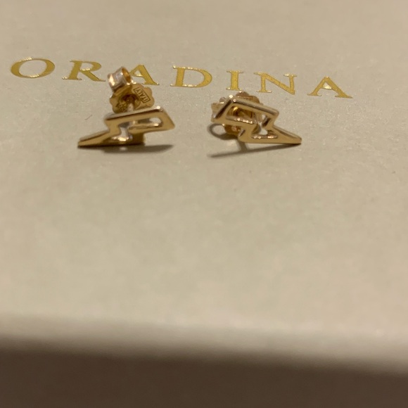 Oradina 14k yellow gold stud earrings - Picture 6 of 10